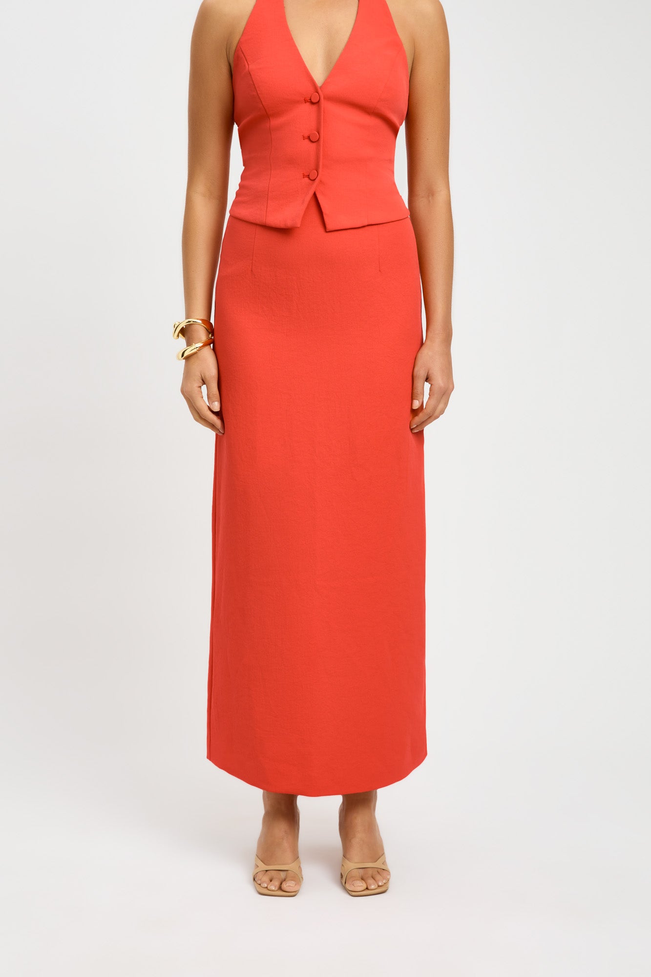 Kookai red midi clearance skirt