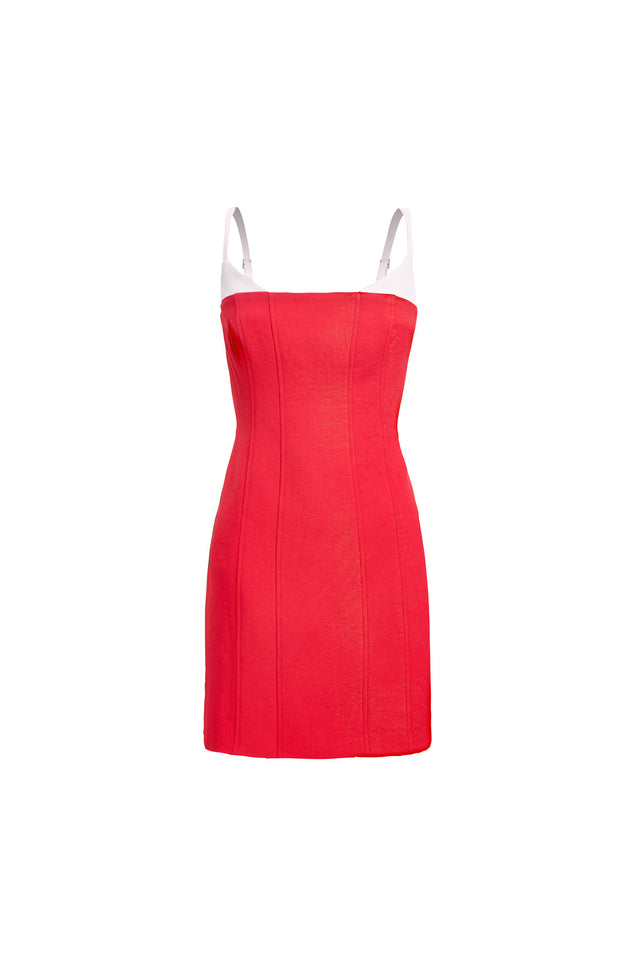 product Ariel Contrast Mini Dress Kookai Bodycon Mini Fitted Scoopneck coral womens-dresses 