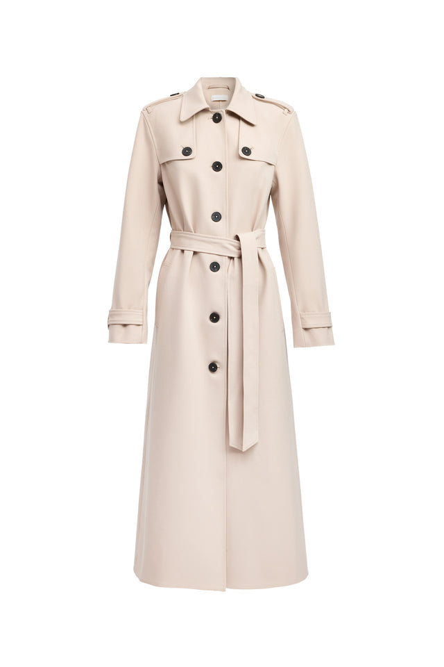 product Berlin Button Trench Kookai Long sleeve Trench-coat Full length beige womens-coats-and-jackets 