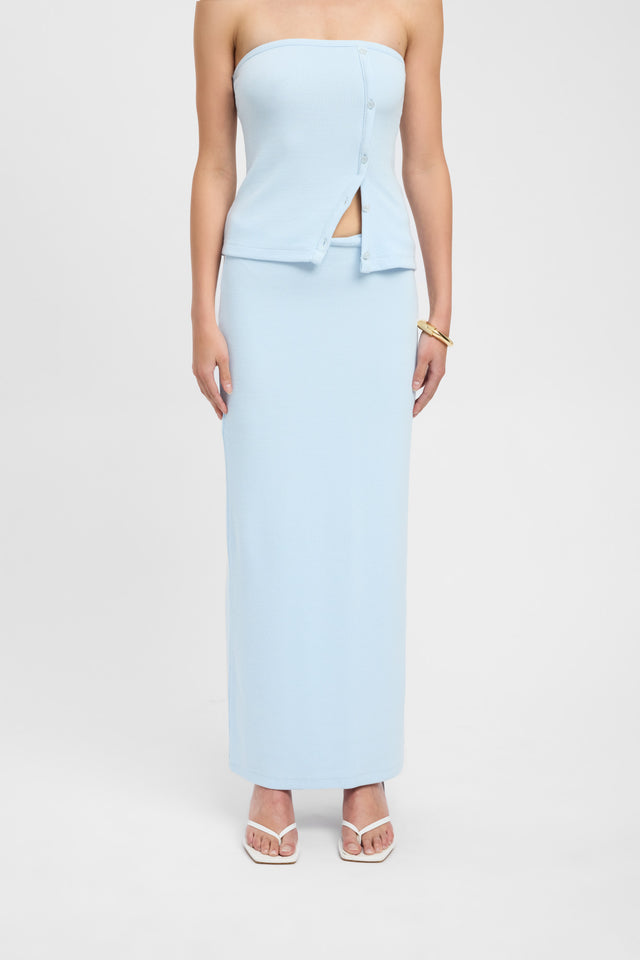 front Carter Maxi Skirt Kookai Straight Maxi blue womens-skirts 