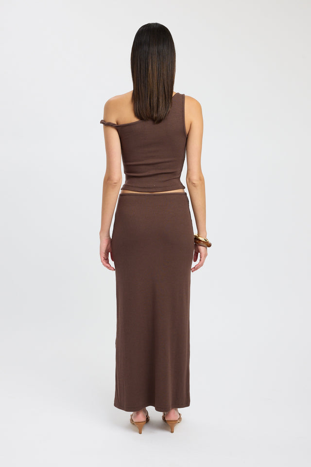 back Finn Skirt Kookai Straight Maxi brown womens-skirts 