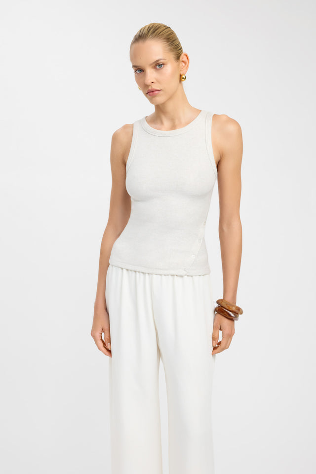 front Knox Tank Kookai Fitted Roundneck Sleeveless Womens-Blouse 