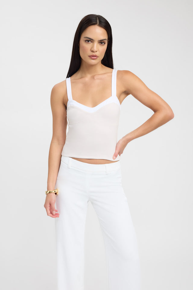 front Elloise Top Kookai Fitted V-neck Sleeveless Womens-Blouse 