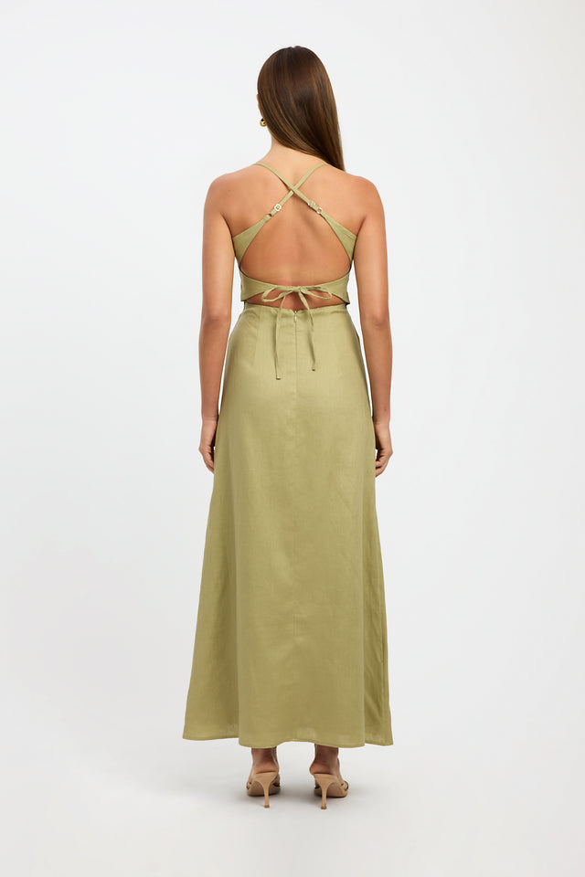 Palm Backless Dress