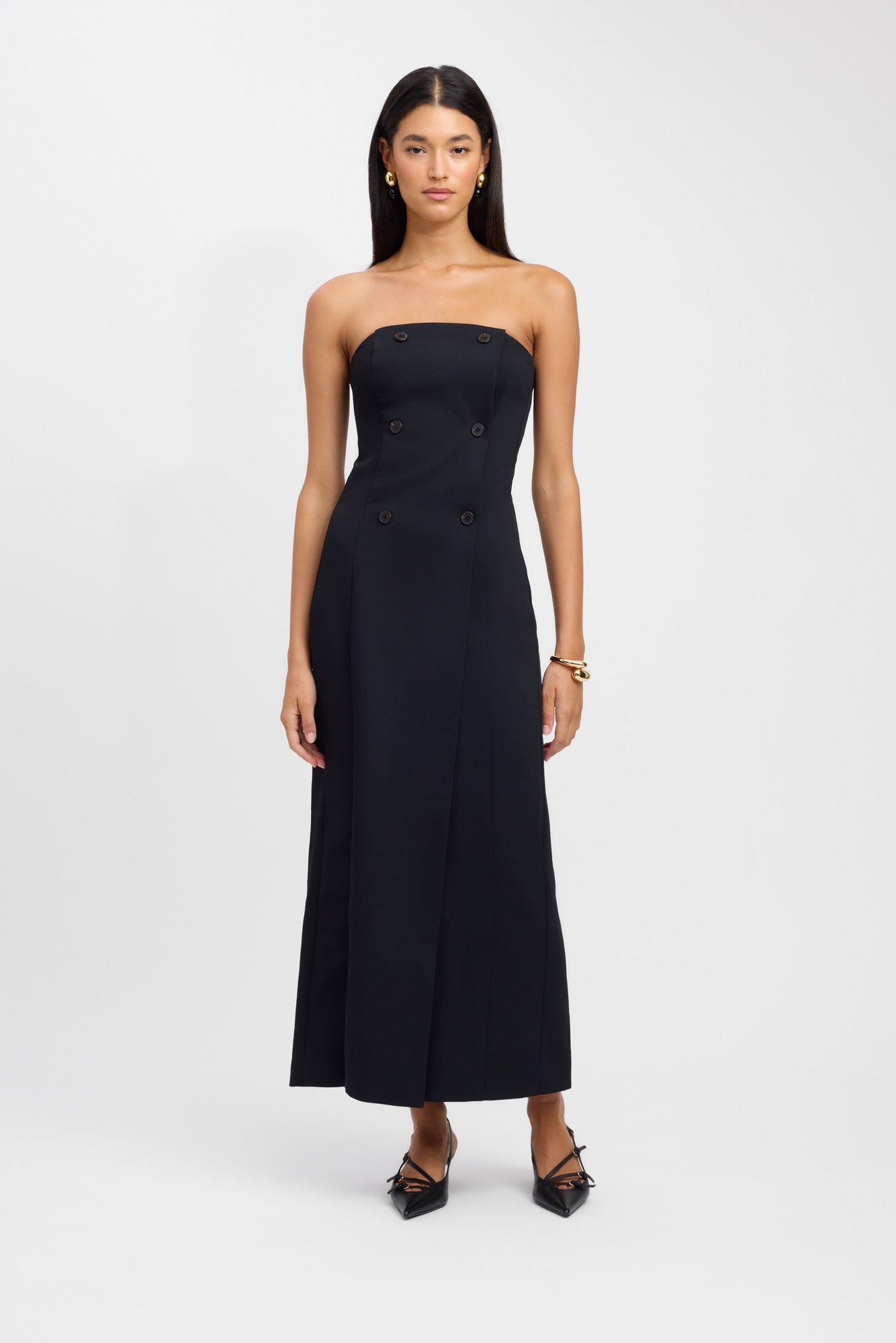 Oyster Strapless Button Dress – KOOKAÏ Australia