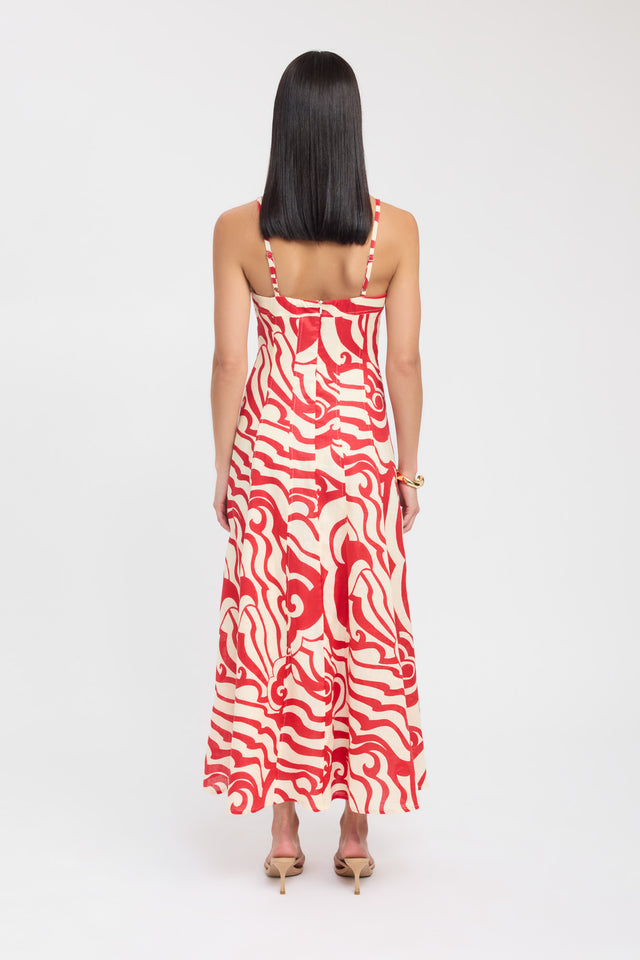 back Roma Maxi Dress Kookai Aline Maxi Relaxed Squareneck red womens-dresses 