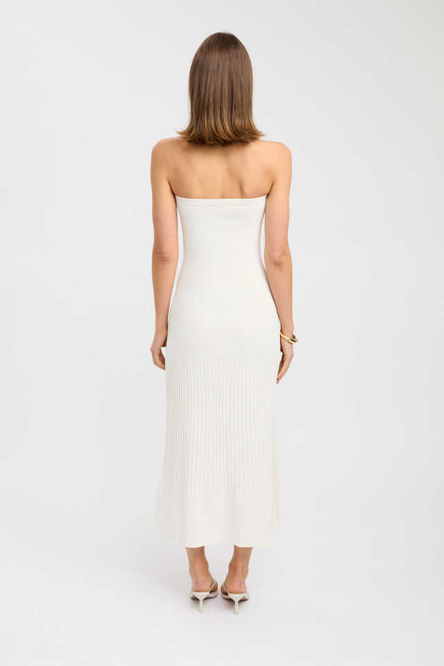 product Serah Strapless Dress Kookai Bodycon Midi Fitted Straight white womens-dresses 