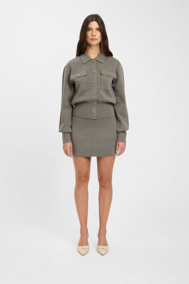 product Amelia Knit Jacket Kookai Long sleeve Regular dark grey womens-coats-and-jackets 