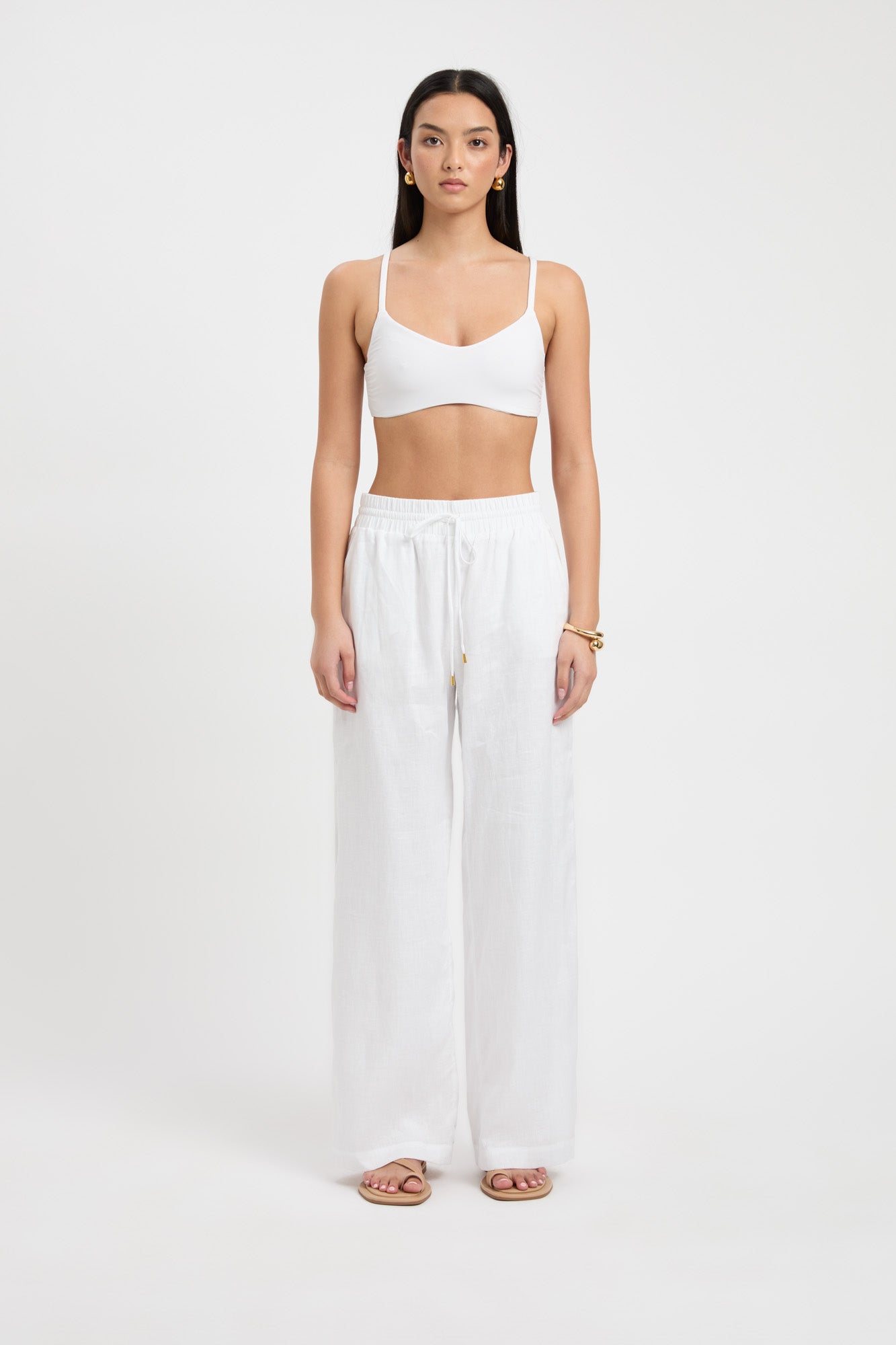 Tahiti Pant - White Crinkle Linen