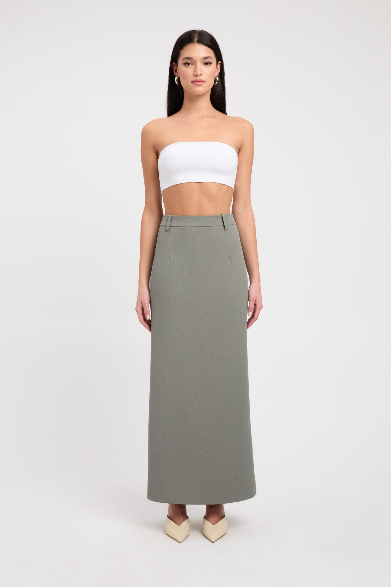 Green midi maxi skirt best sale