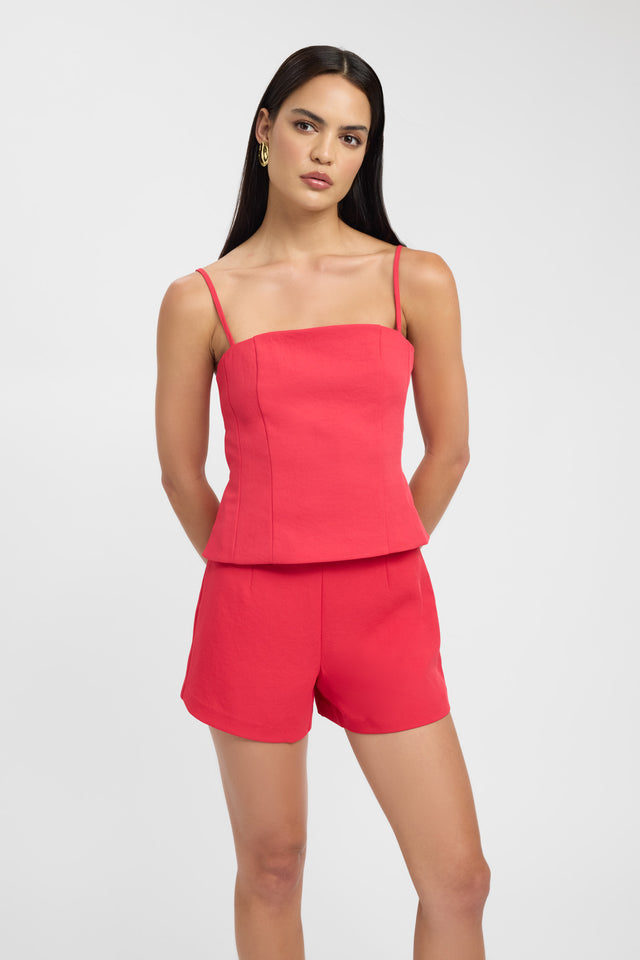 front Ariel Short Kookai High-rise Relaxed red womens-shorts 