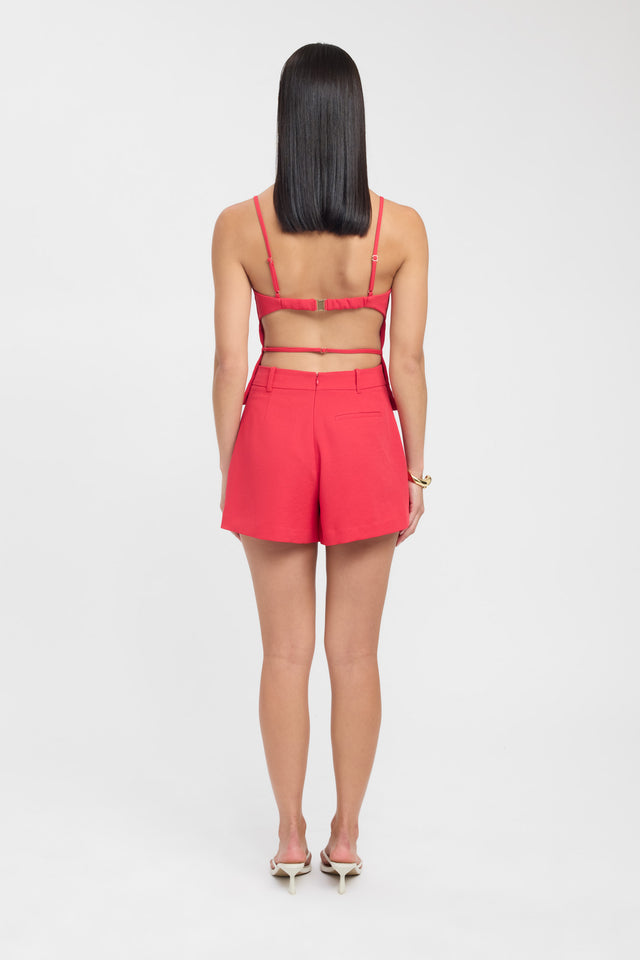 back Ariel Short Kookai High-rise Relaxed red womens-shorts 