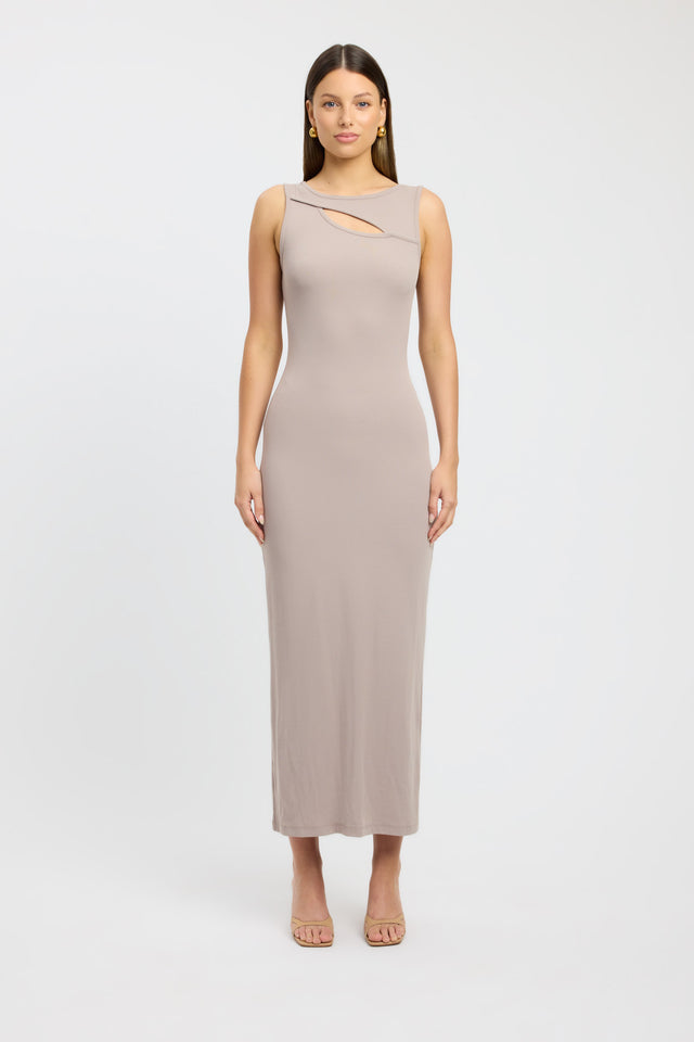 product Zara Maxi Dress Kookai Straight Midi Fitted Boatneck light purple womens-dresses 