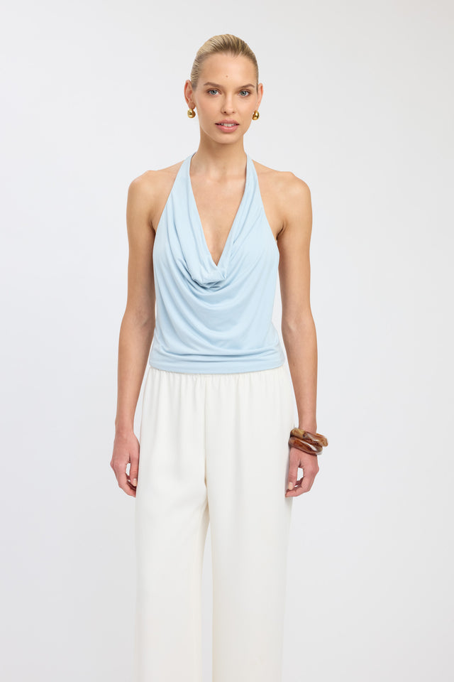 side Bayley Top Kookai Relaxed Cowlneck Sleeveless Womens-Blouse 