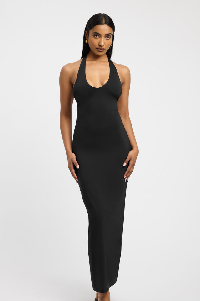 product Stella Halter Maxi Dress Kookai Bodycon Maxi Fitted Plungeneck black womens-dresses 