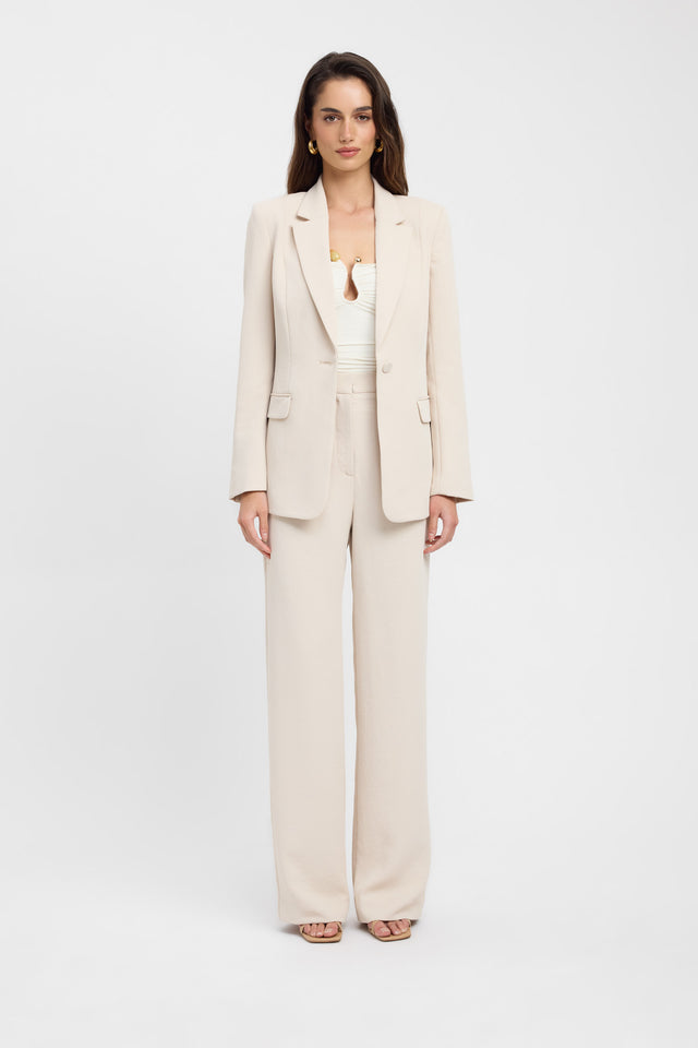 Oyster Suit Blazer Kookai Long sleeve Blazer Regular beige womens-coats-and-jackets 